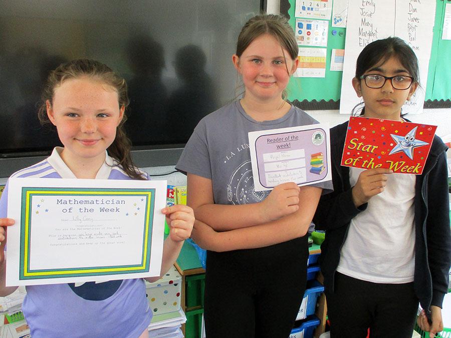 Class 10 award winners this week are Lilly, Abigail and Saba.