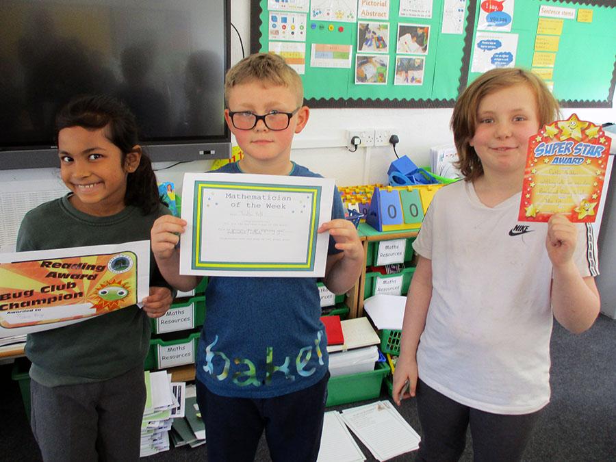 Class 10 award winners this week are Sanvi, Tristan and Caitlin.