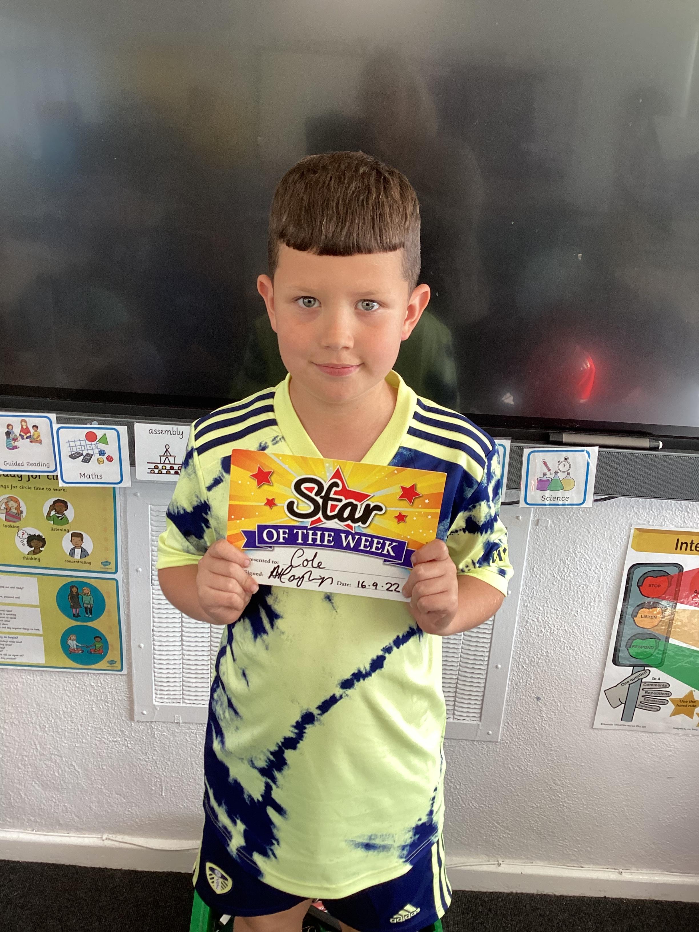 Amazing efforts in all his subjects this week from Cole. Well done