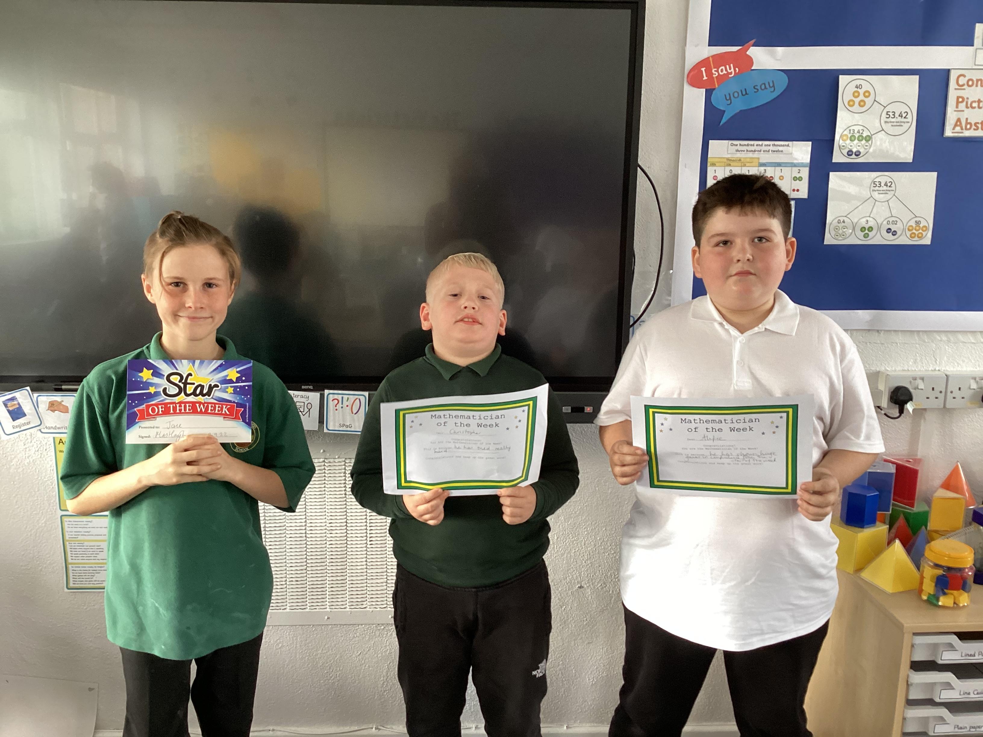 Our ⭐️ of the week Jace ⭐️ With 2 brilliant mathematicians of the week Chris and Alfie