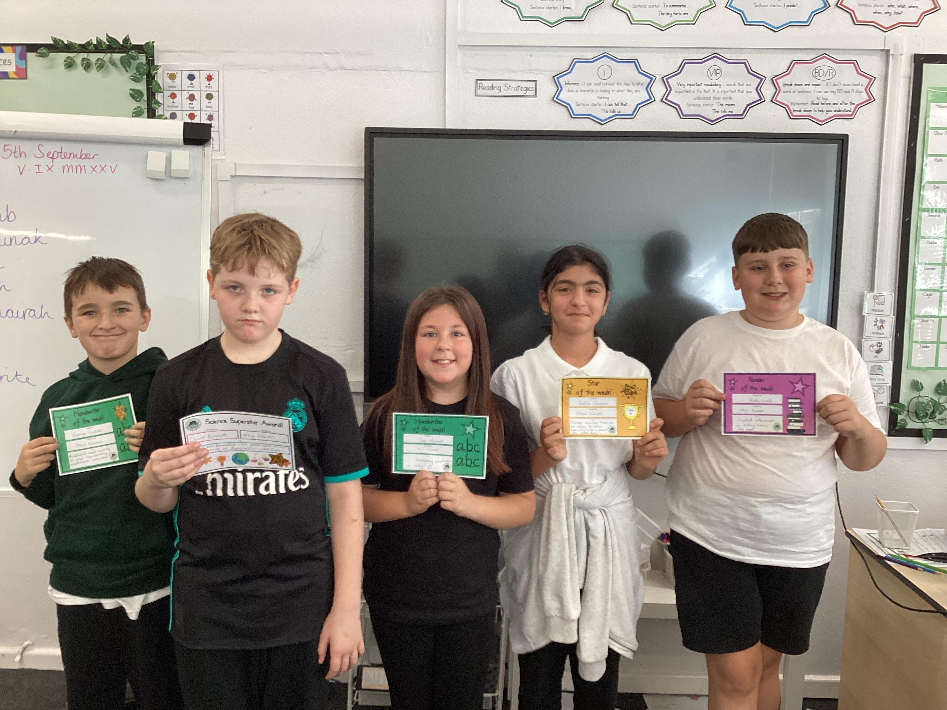 Well done to this week's award winners!