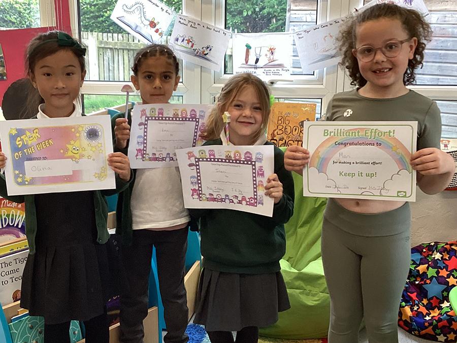 Our certificate winners were Imani, Kavi, Kylan, Olivia and Mari.
