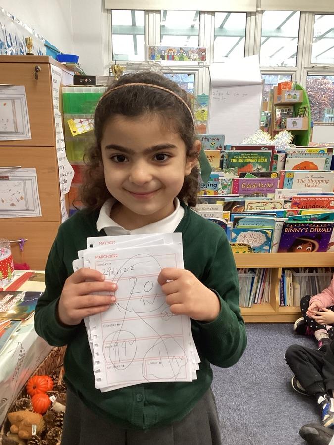 Leen did some part part whole models at home with her mums help.
