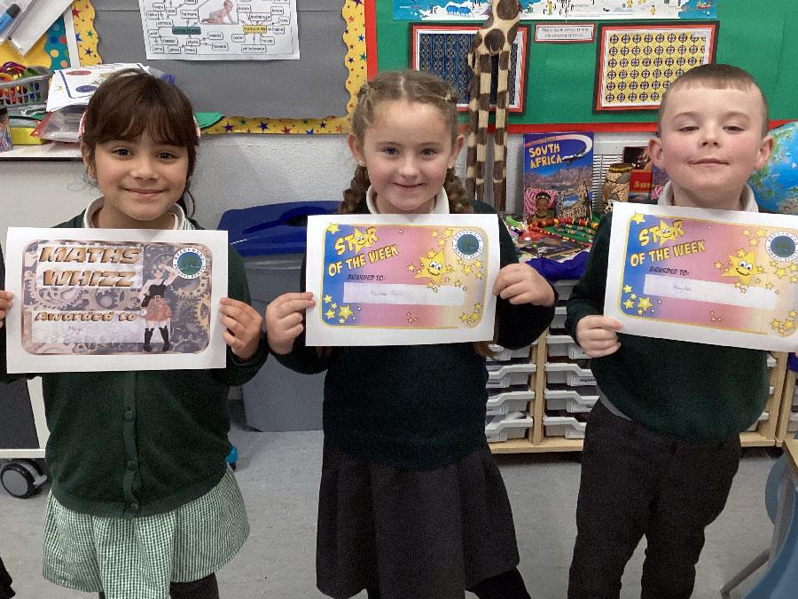 This week's certificate winners were Hayden, Maya and Harlow