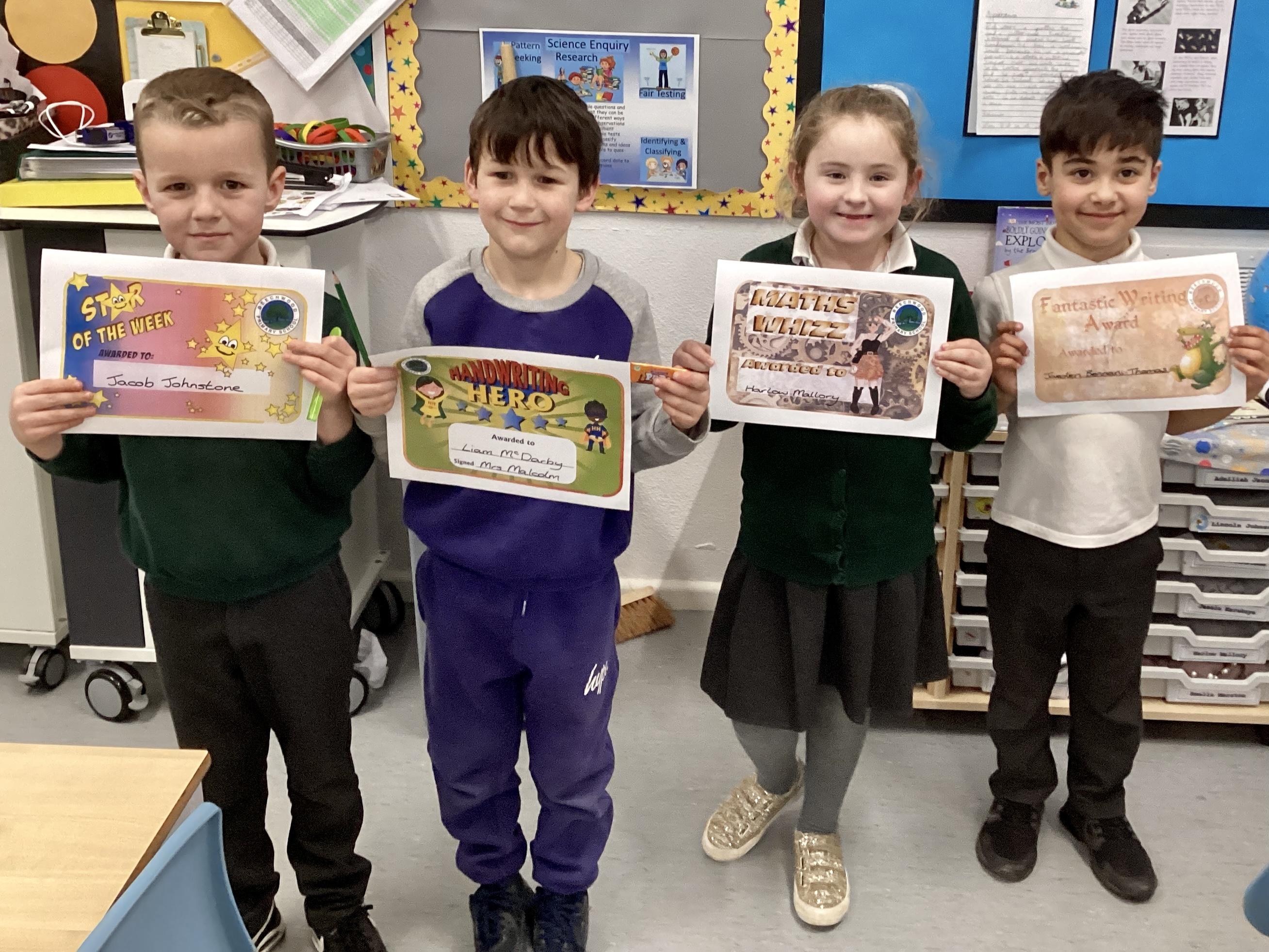Well done to the certificate winners this week.