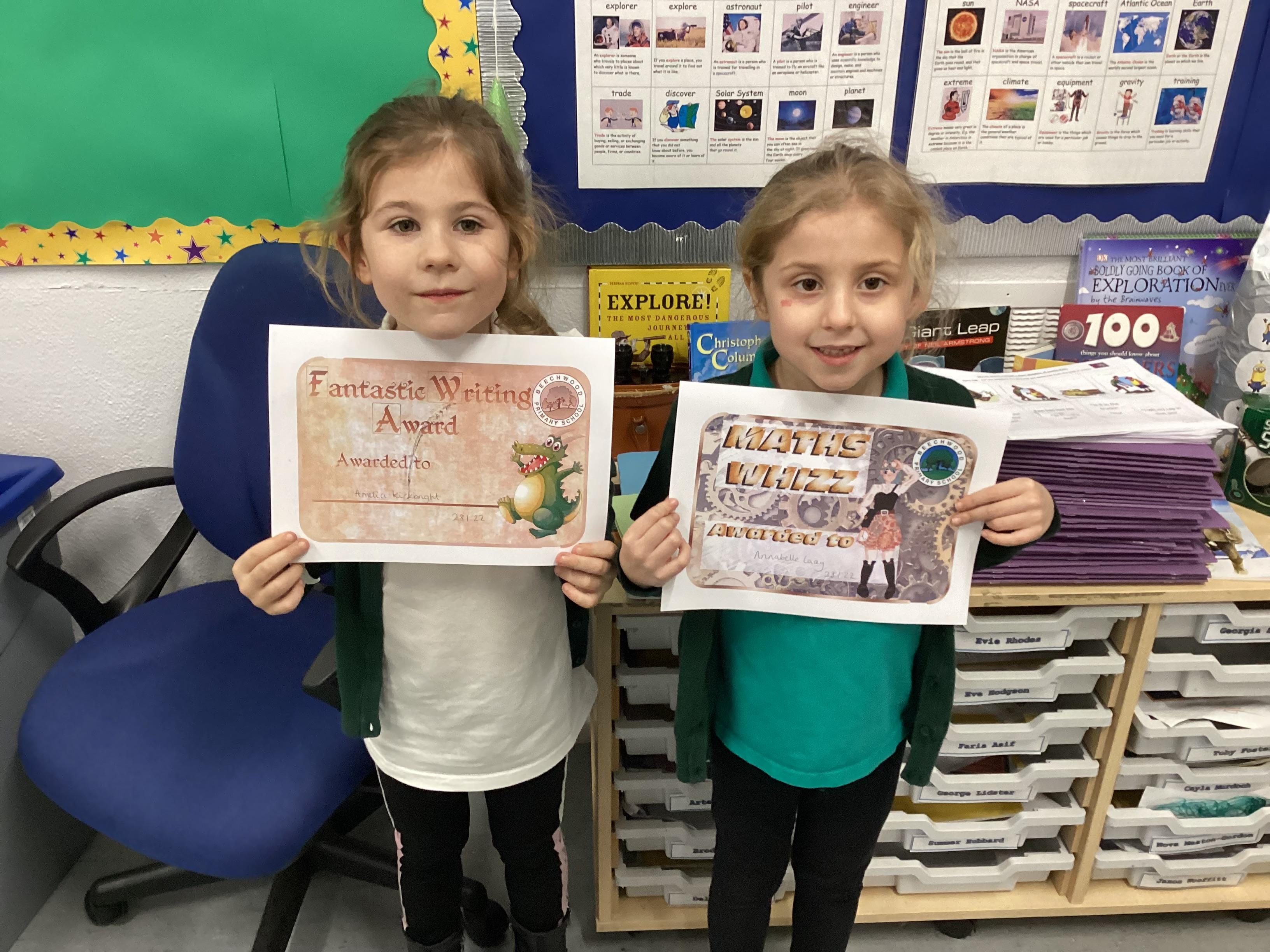 This week's certificate winners are Haleema, Summer Amelia and Annabelle. Well done!