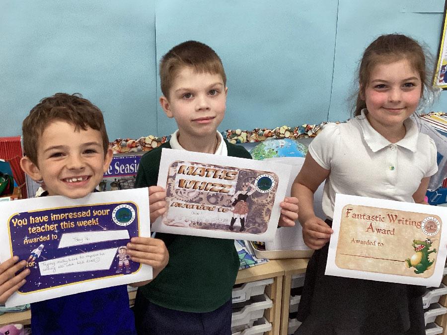 This week's certificate winners were Eve, Toby and Oliver N. Well done!