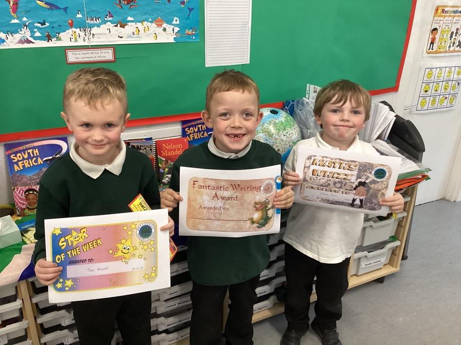 This week's certificate winners were Theo B, Sean and Chase. Well done!