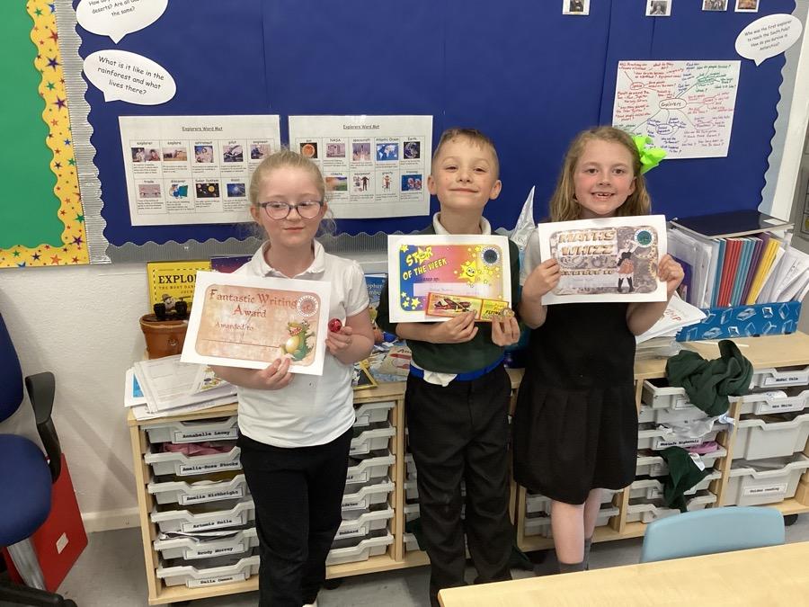 This week's certificate winners were Georgia, Joshua and Nellie. Well done!