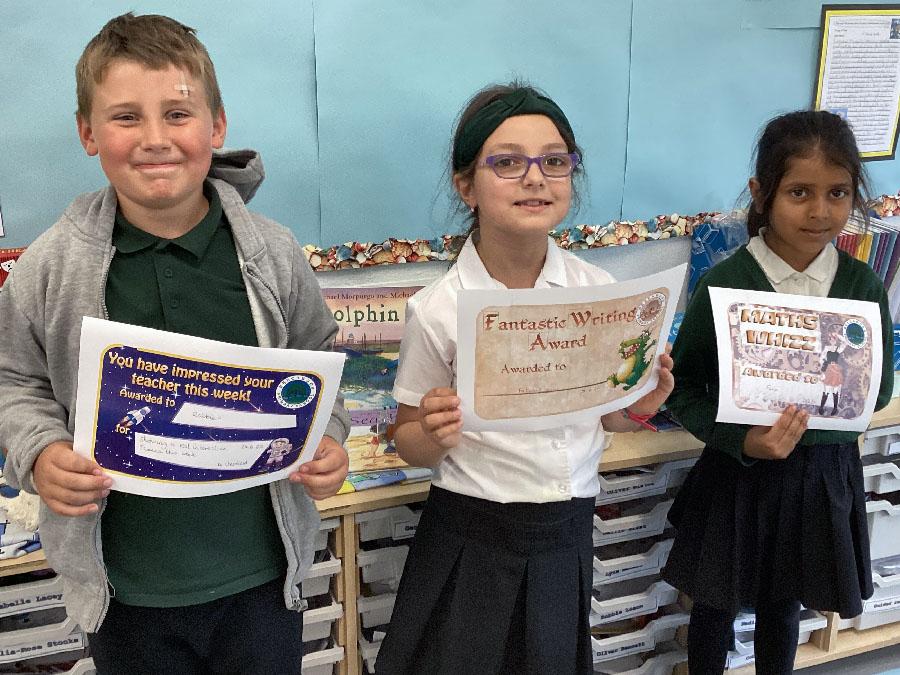 Well done to this week's certificate winners, Artemis, Robbie and Faria!