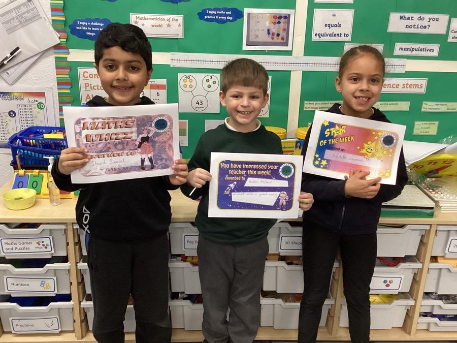 Well done to Scarlette, Andrew and Ibaad for getting certificates this week.