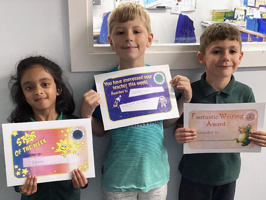Well done to Zafreen, Dylan and Alister on your certificates this week!