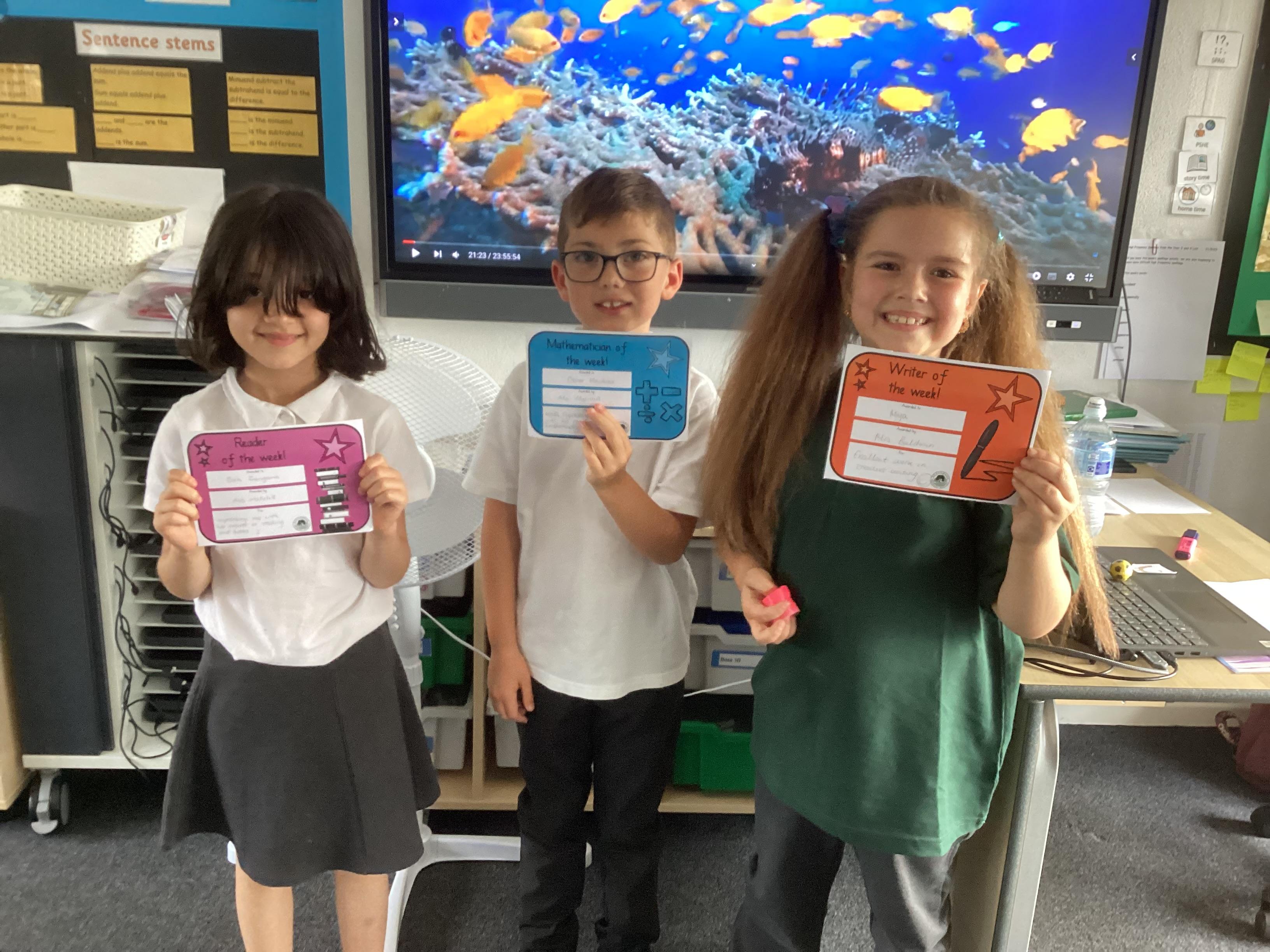 Congratulations to Sivh, Oliver, Jacob and Mya for their amazing work this week.