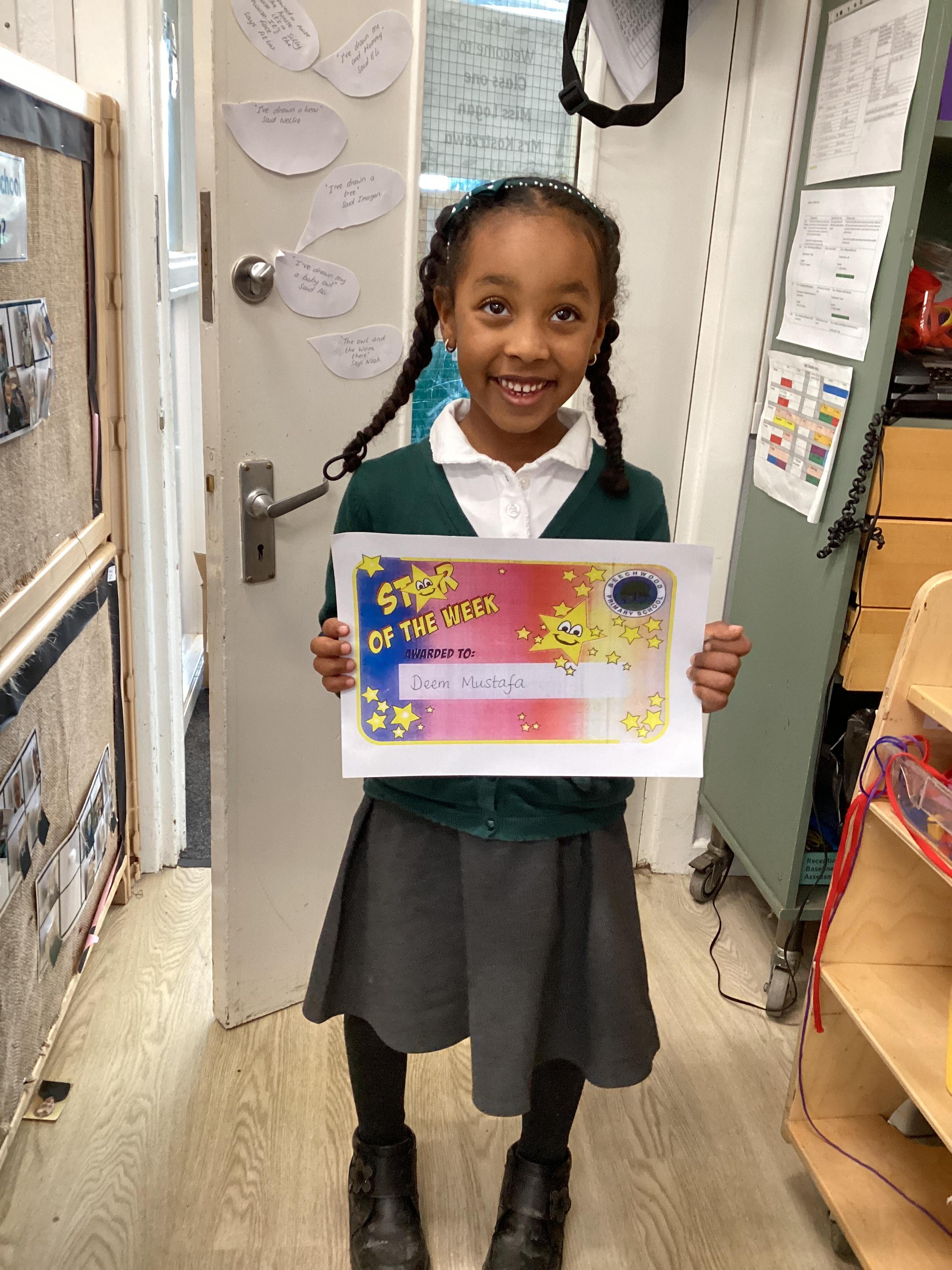 Our star of the week was Deem! Well done.